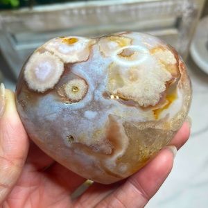 Flower Agate Heart Crystal